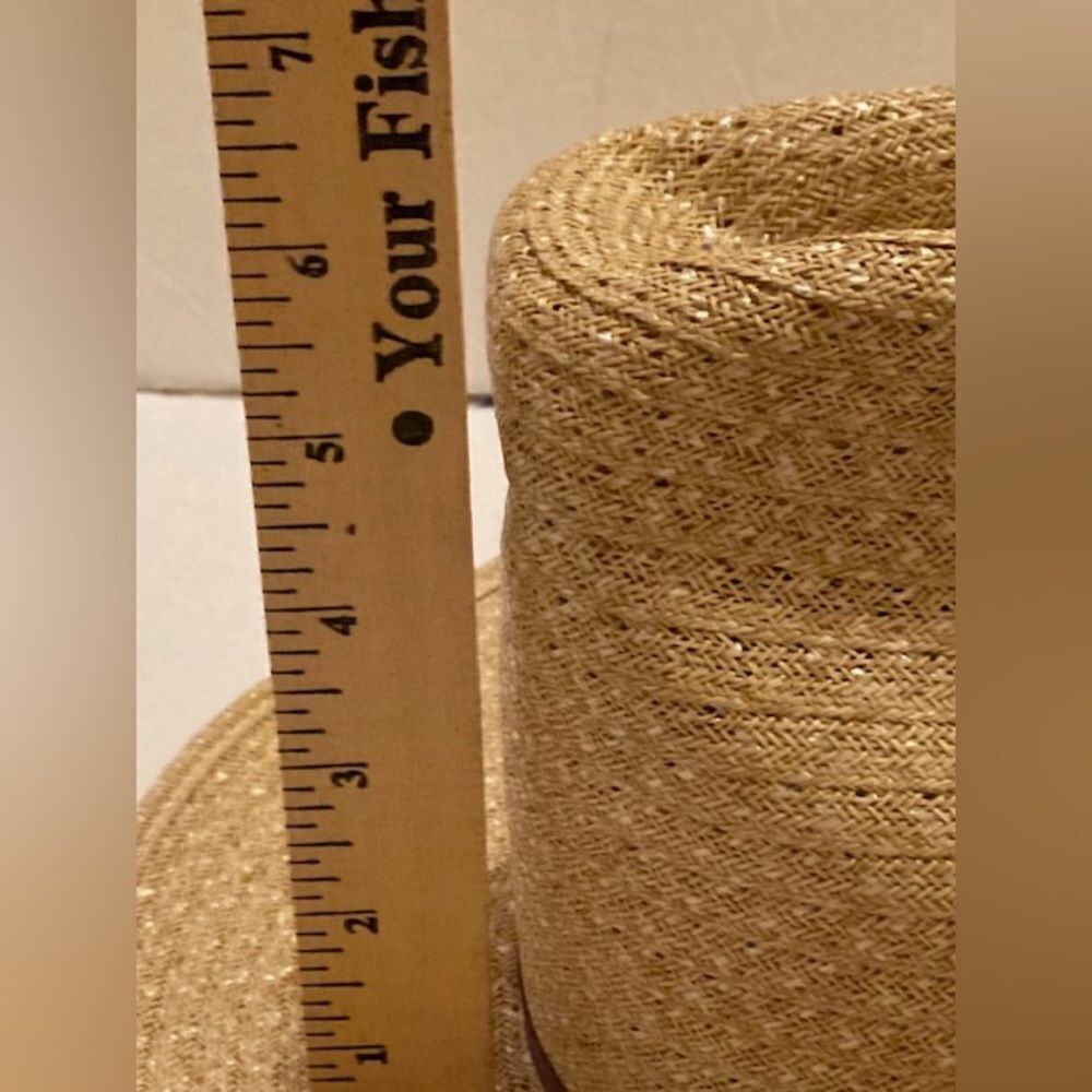 Vintage Children’s Wide-Brimmed Tan Cowboy Hat, Made in USA 20” or 6 3/4 - Picture 8 of 11